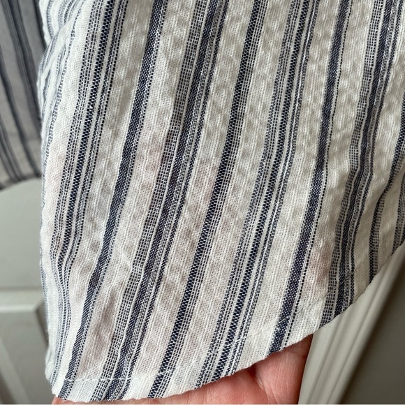 New Commense Gray Striped Shorts Set S US 6 Long Sleeves Pockets Oversized NWT - Picture 9 of 16